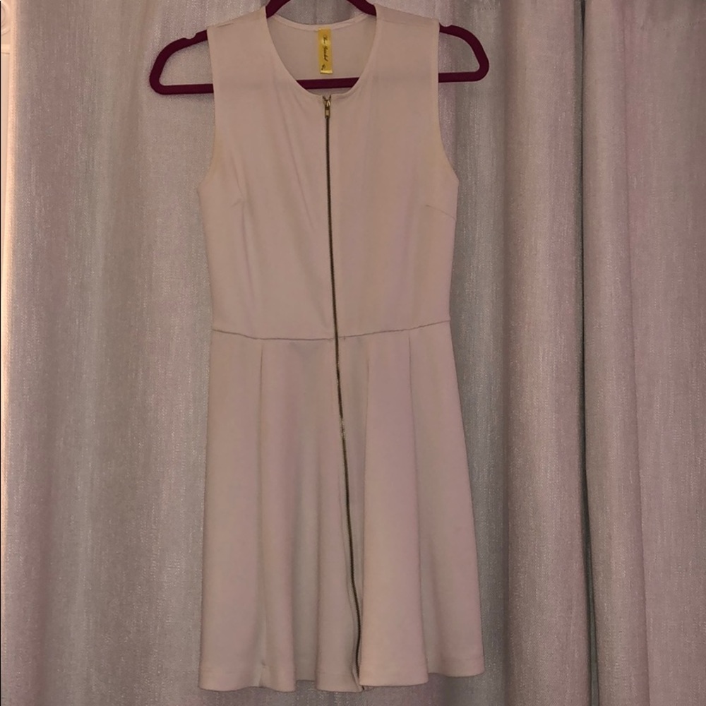 White dress with zipper